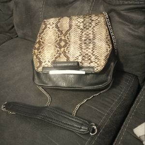 Faux leather/snake skin cross body bag